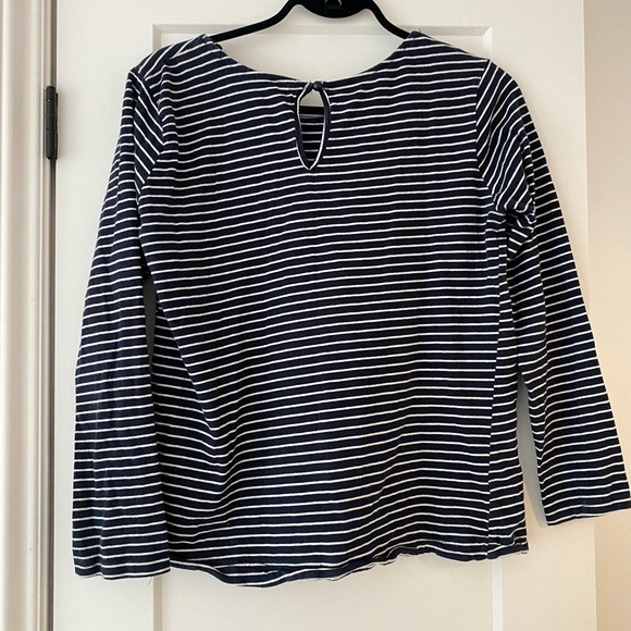 MINKPINK Navy and White Striped Long Sleeve Tee - Picture 2 of 2